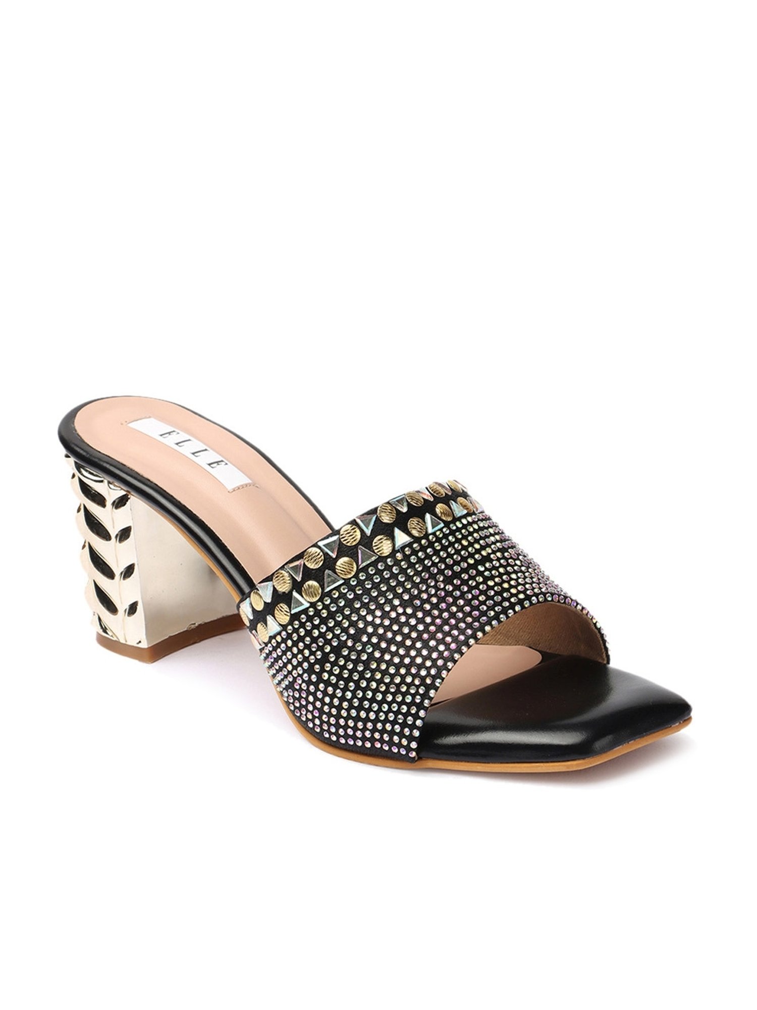 Elle Women's Black Ethnic Sandals