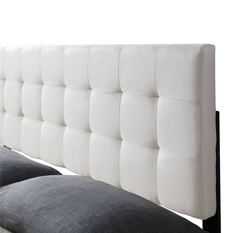 Queen Roberta Square Stitched Headboard Ivory - Edgemod