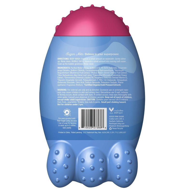 Raw Sugar Kids Bubble Bath + Body Wash Superberry Cherry - 12 fl oz