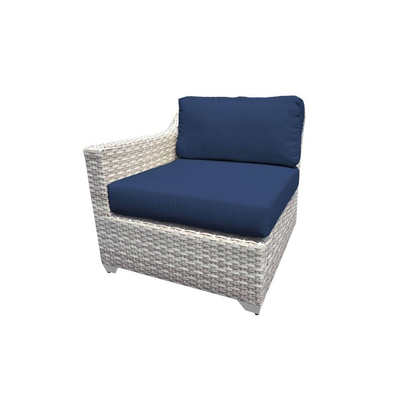 Nolin 7pc Sectional Weathered Brown Frame Sunbrella Spectrum Denim Fabric - La-Z-Boy