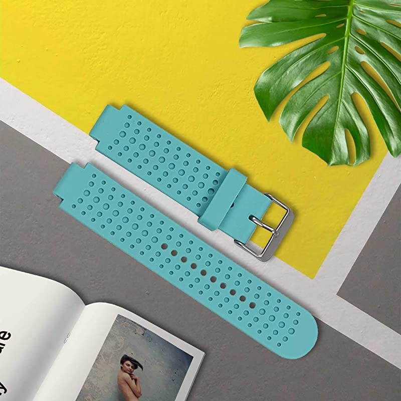 Bands Compatible with Garmin Forerunner 25 Soft Silicone Replacement Watch Band Strap for Garmin Forerunner 25 GPS Running Watch LTeal Large