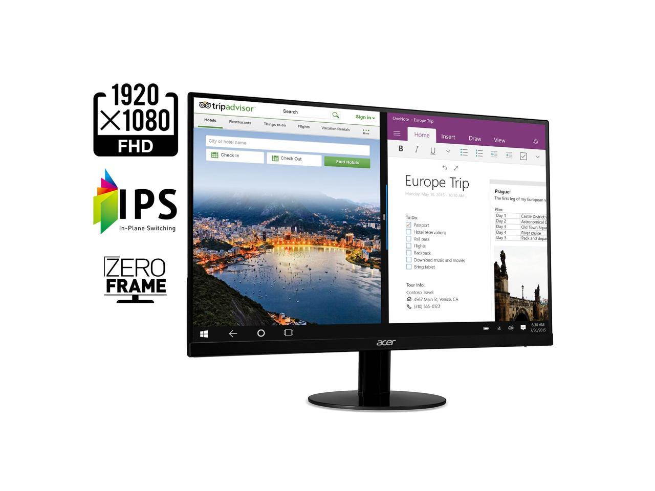 Acer SB220Q bi 21.5" Full HD (1920 x 1080) IPS Ultra-Thin Zero Frame Monitor (HDMI & VGA port)