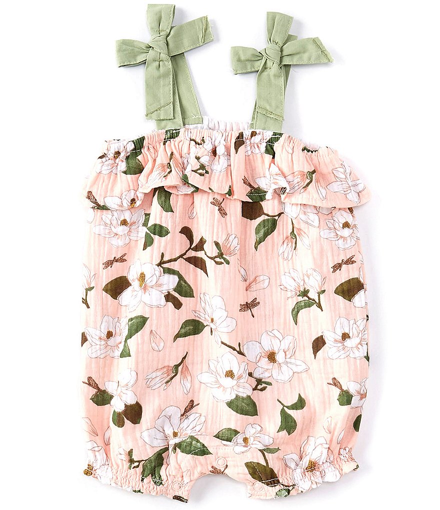 Mud Pie Baby Girls 3-18 Months Magnolia Ruffled Bubble Romper