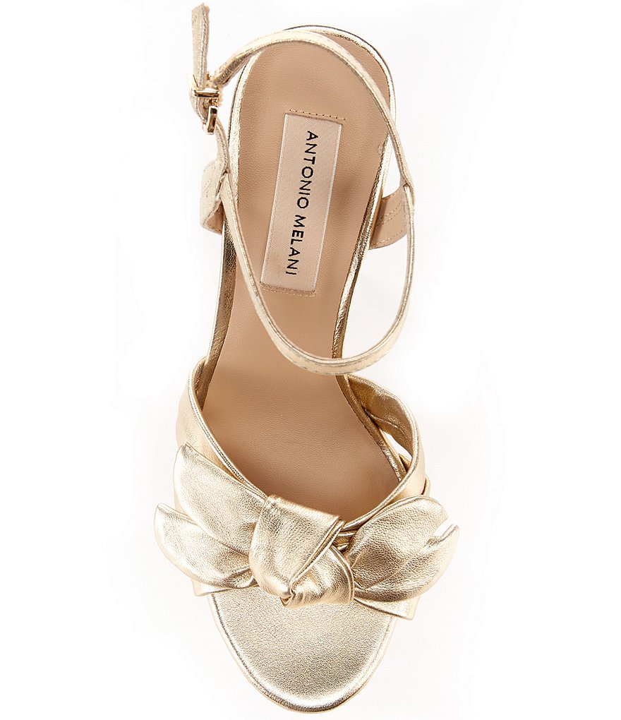 Antonio Melani Gybson Metallic Leather Knotted Dress Sandals
