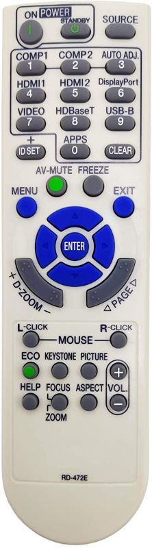 INTECHING RD-472E Projector Remote Control for NEC P452H, P452W, P474U, P474W, P502H, P502HL, P502HL-2, P502W, P502WL, P502WL-2, P554U, P554W, P603X, P604X, UM352W