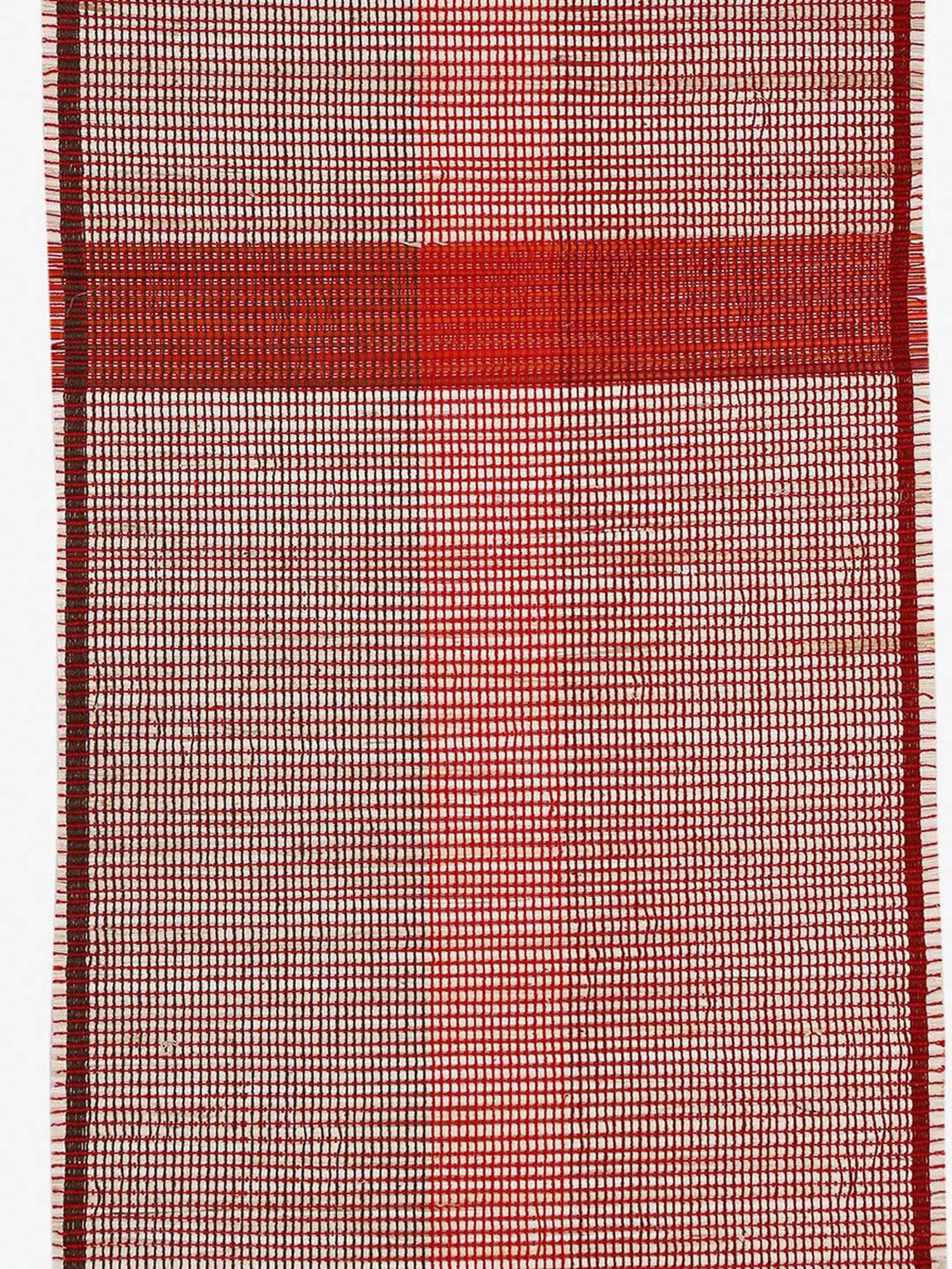 Fabindia Red Cotton Blend Solid Table Runner