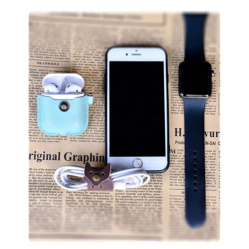 Leather AirPods Case cover Accessories Cute KitsAirPods Protective Cover and Skin for Compatible Apple Airpods Keychain Charging Case with Airpods Ear HookAirpod 1 StrapsAirpods 2 Grips red