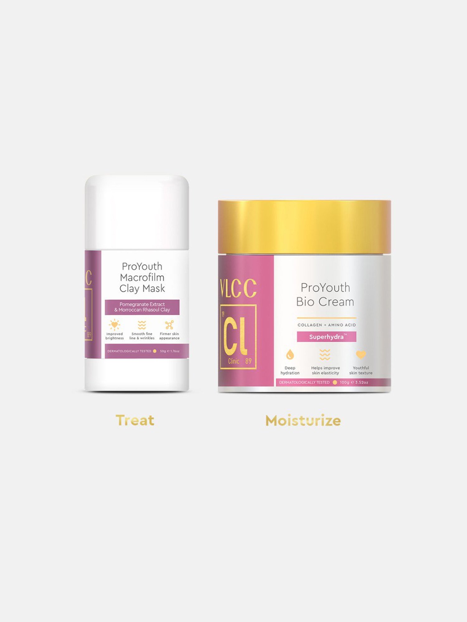 VLCC Clinic ProYouth Macrofilm Clay Mask & Bio Cream Combo