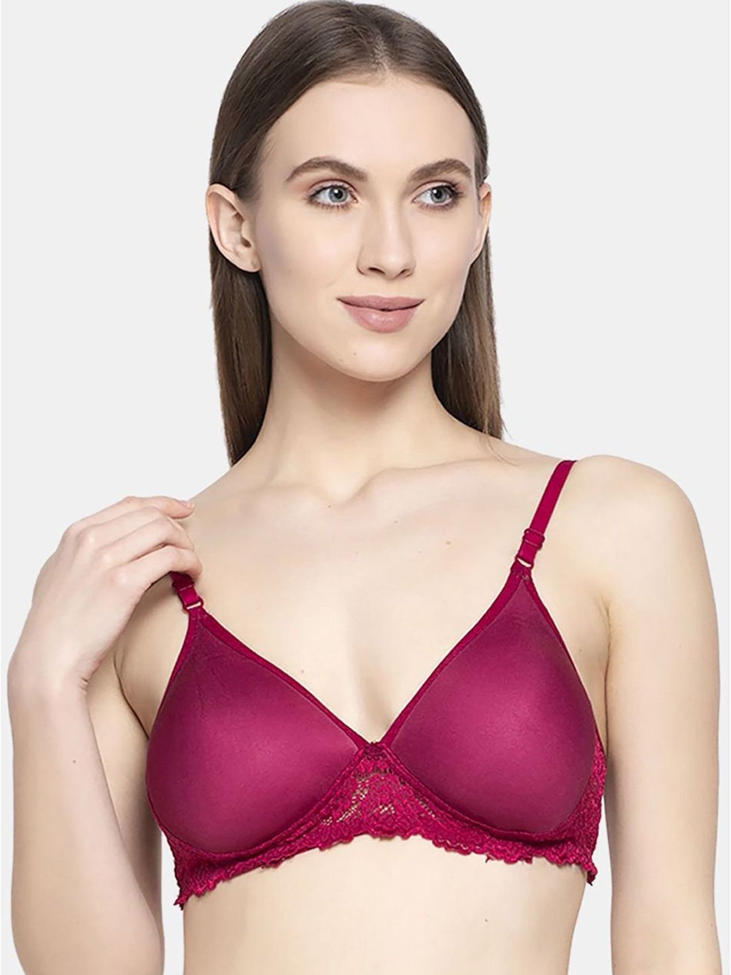 AROUSY Purple & Black Cotton Self Pattern T-Shirt Bra - Pack Of 3