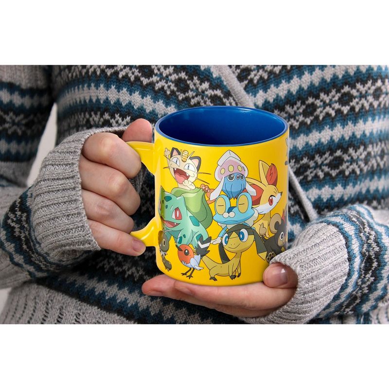 Just Funky Pok'emon XY Series Large Pok'emon Group Foil Print Coffee Mug | Holds 20 Ounces