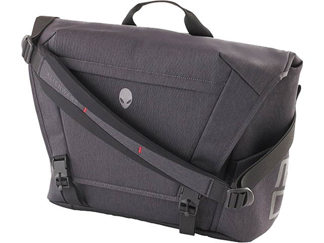 Mobile Edge Alienware Carrying Case (Messenger) Notebook, Tablet - Gray, Black - Bump Resistant Interior - Heather, Cross-linked Polyethylene (XPE) Foam Strap - Reflective Alien Head Logo - ...