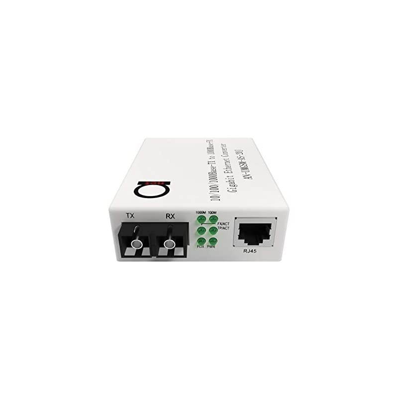 Mode Gigabit Fiber Media Converter BuiltIn Fiber Module 20 km 1242 miles SC to UTP Cat5e Cat6 101001000 RJ45 Auto Sensing Gigabit or Fast Ethernet Speed Jumbo Frame LLF Support