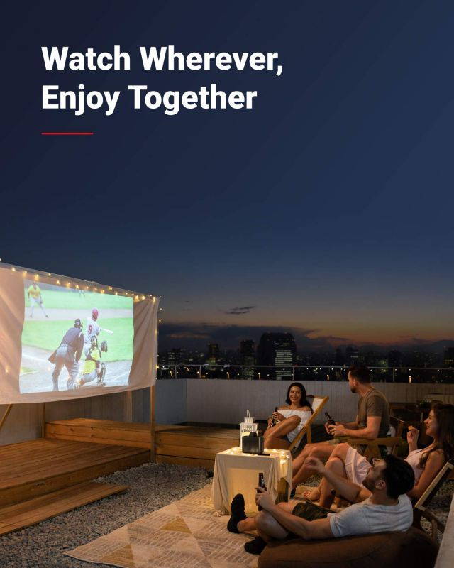 Nebula by Anker Mars II Pro 500 ANSI Lumen Portable Projector, Black, Android 7.1, 720p Image, Video Projector, 30 to 150 Inch Image TV Projector, Movie Projector with Dual 10W Speakers