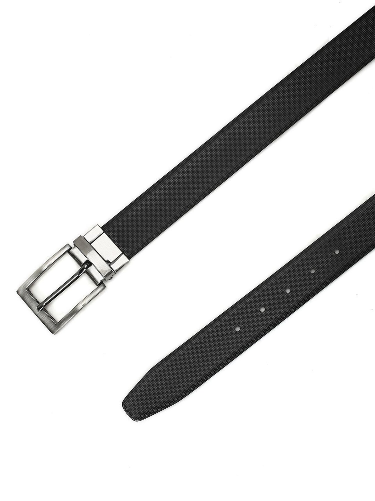 Crusset Black Leather Formal Belt for Men