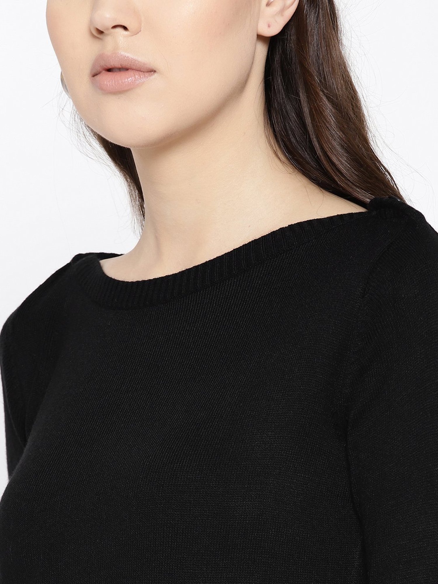 Cayman Black Full Sleeves Sweater