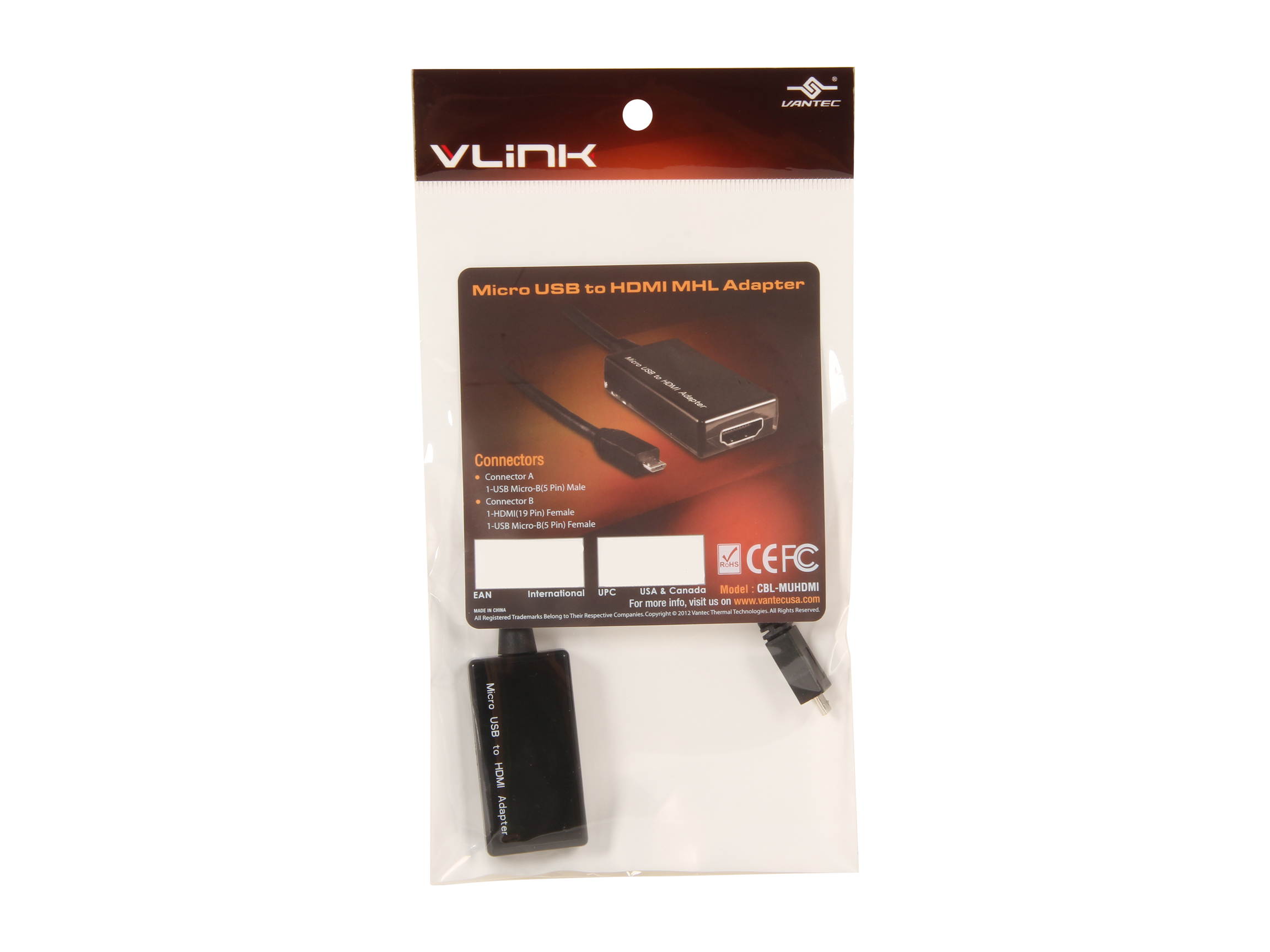 VANTEC CBL-MUHDMI Micro USB to HDMI MHL Adapter