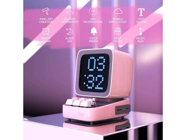 Divoom Ditoo Pixel Art Gaming Portable Bluetooth Speaker with App Controlled 16X16 LED Front Panel, Also a Smart Alarm Clock