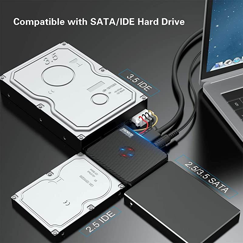 SATAIDE to USB 30 Adapter Hard Drive Adapter Cable Converter for Universal 2535 Inch IDE and SATA External HDD SSD 525Inch DVDROMCDROMCDRWDVDRWDVD+RW Support 16TB Cable PL03