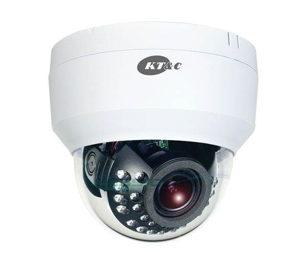 KT&C KEZ-c2DI28V12IRW OMNI EZ HD-TVI Camera 1080p Dome, 24 IR LED, 2.8-12mm, Dual Power, WHITE