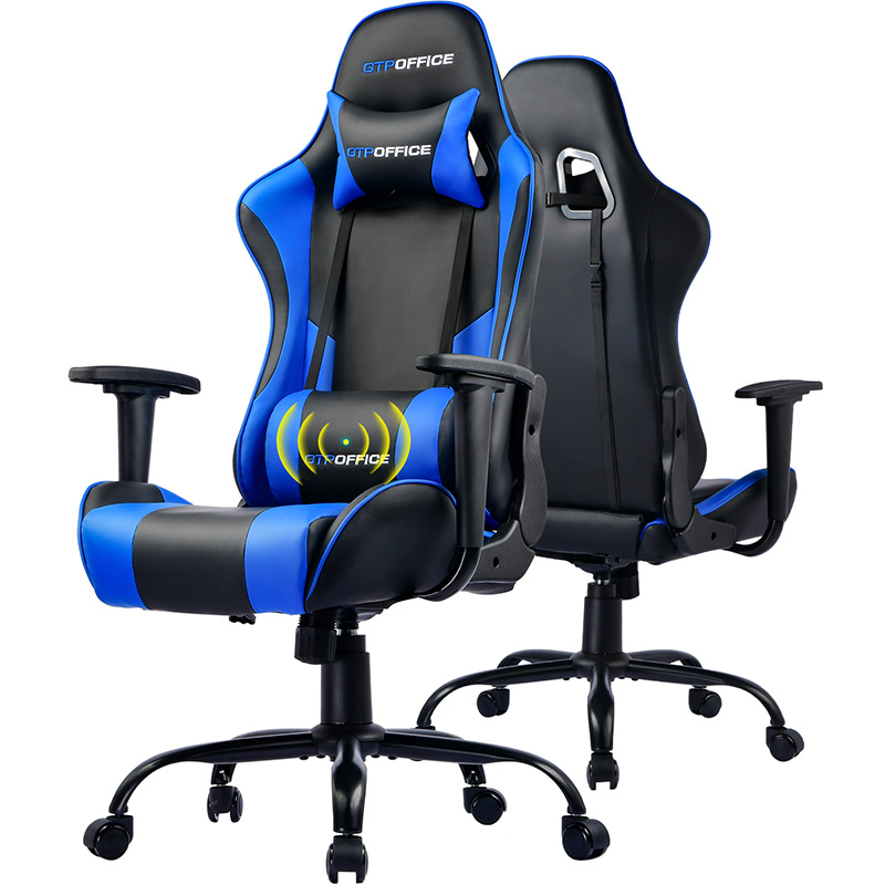 GTRACING Gaming Chair Massage Office Computer GTPOFFICE Series Racing Chair for Adult Reclining Adjustable Swivel Leather Chair High Back Desk Chair Headrest and Massage Lumbar Support Cushion