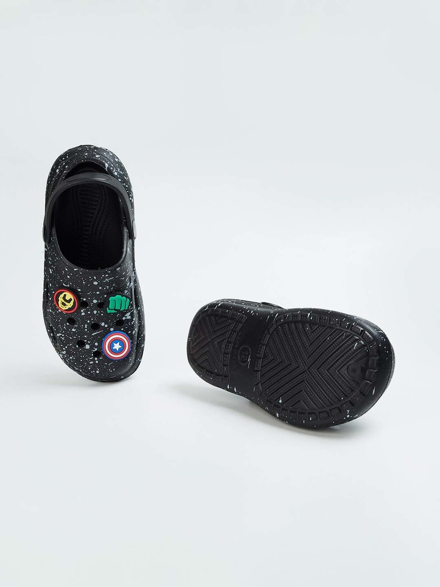 Yellow by Westside Navy Stripe Pattern Slides