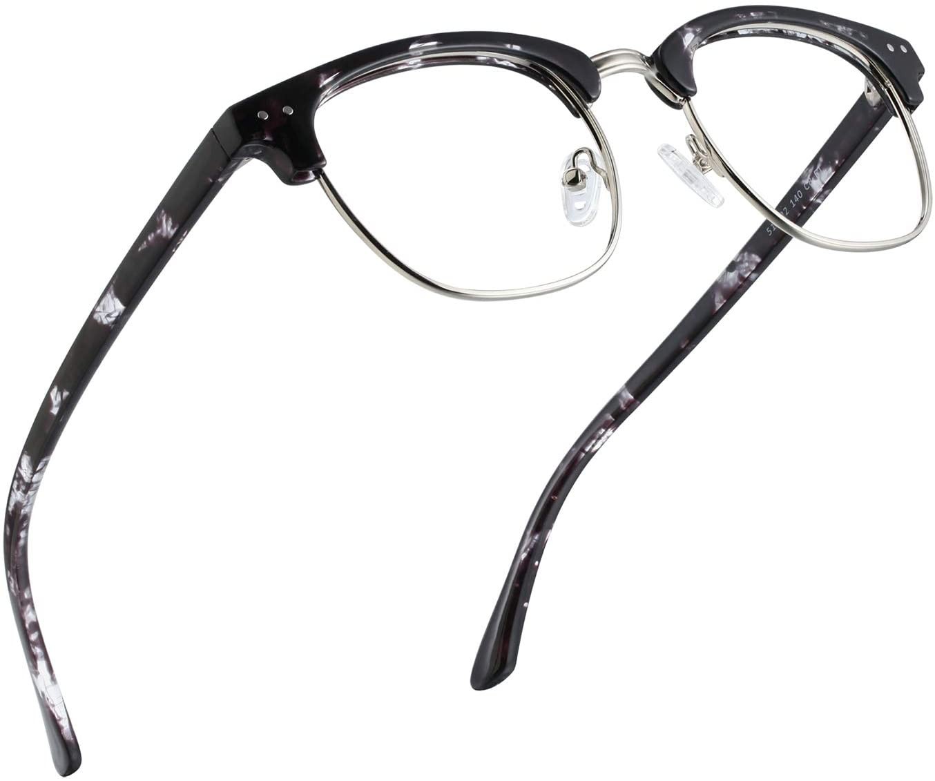 Blue Light Glasses Men Women,Blue Light Blocking Glasses for Computer Gaming/TV/Phones Anti Eye Strain,Semi Rimless Anti Blue Light Blocker Eyewear(C4-Tortoiseshell)