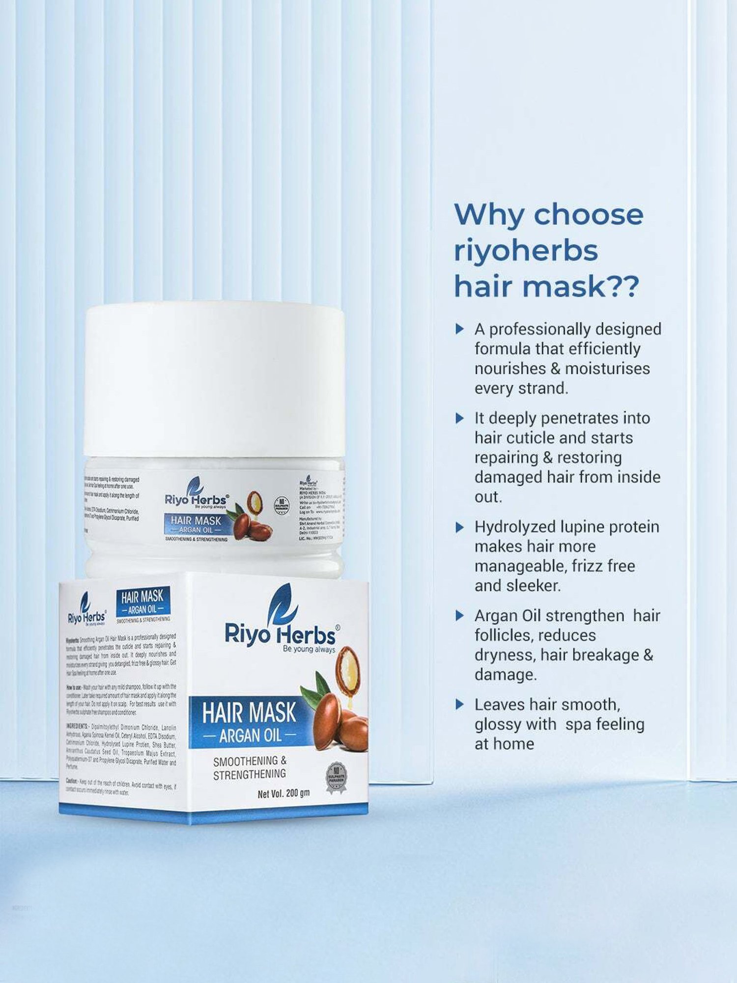 Riyo Herbs Argan Oil Hair Mask - 200 gm