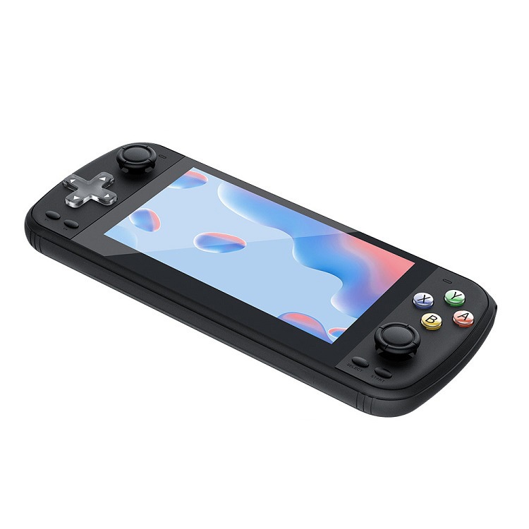 ANBERNIC PS5000 32GB 64GB 10000 Games 128 Bit Retro Handheld Game Console 5.1 inch IPS OLED HD Screen Support PS1 N64 MD CPS NEOGEO GB SFC Player with Gamepad-Blue+Red/64G