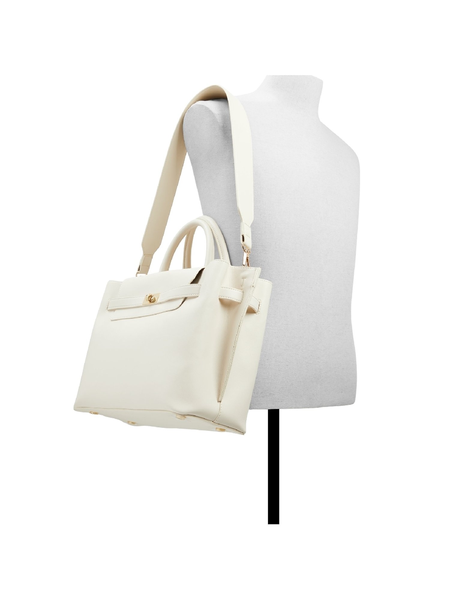 Call It Spring White Solid Large Satchel Handbag