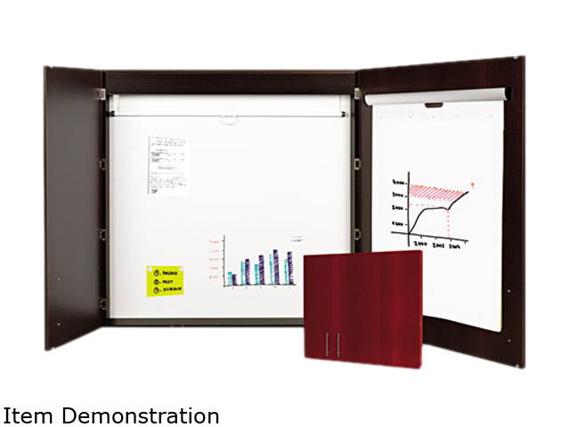 Bi-Silque MasterVision CAB01010143 Conference Cabinet, Porcelain Magnetic, Dry Erase, Ebony - 48" x 48"