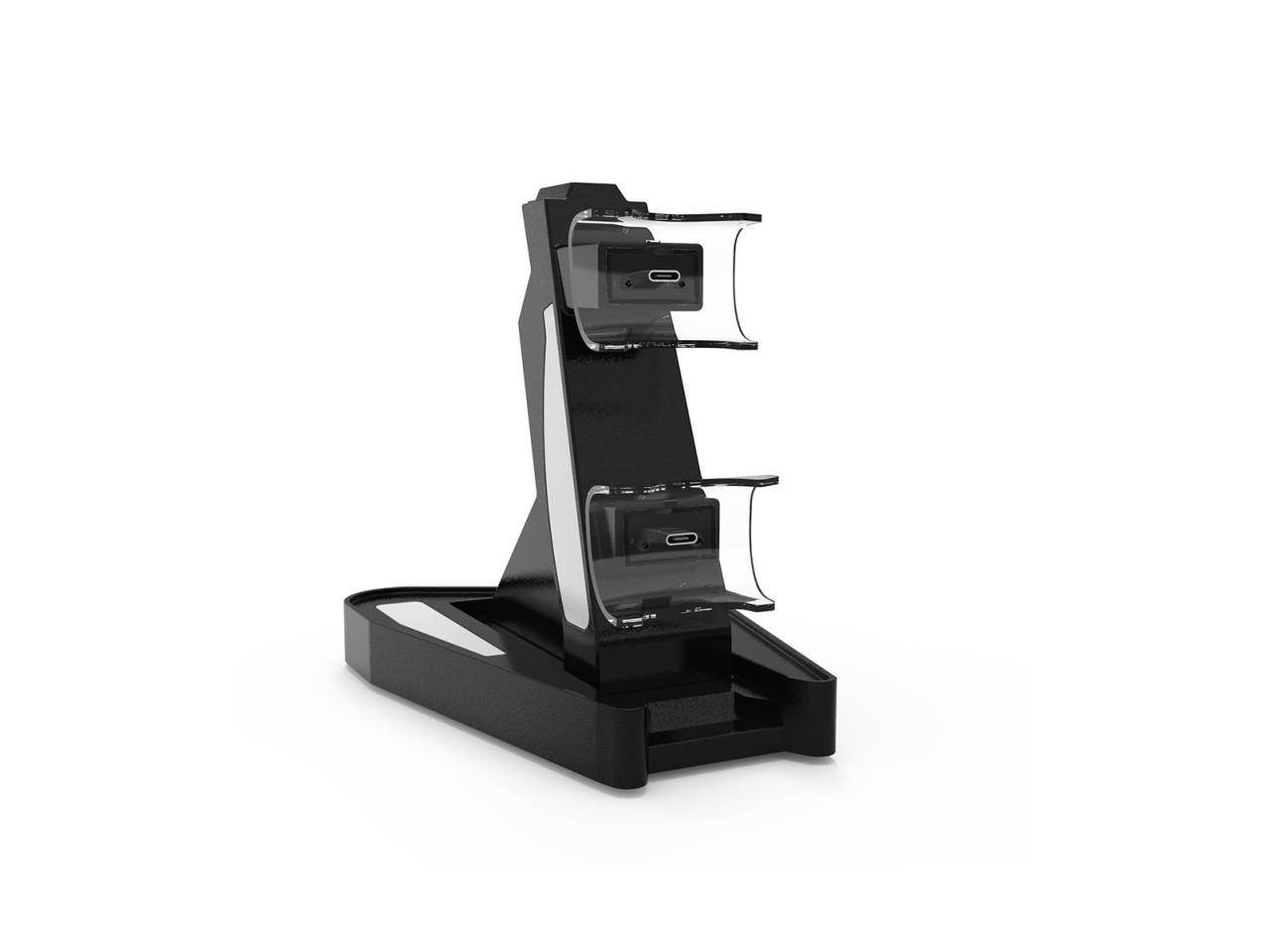 Brightup Dual Charger for PS5 Controller,Wechip Fast Charging Station Charger Dock with LED Indicator Safety Chip Protection Portable Gaming Charging Station Stand, Black