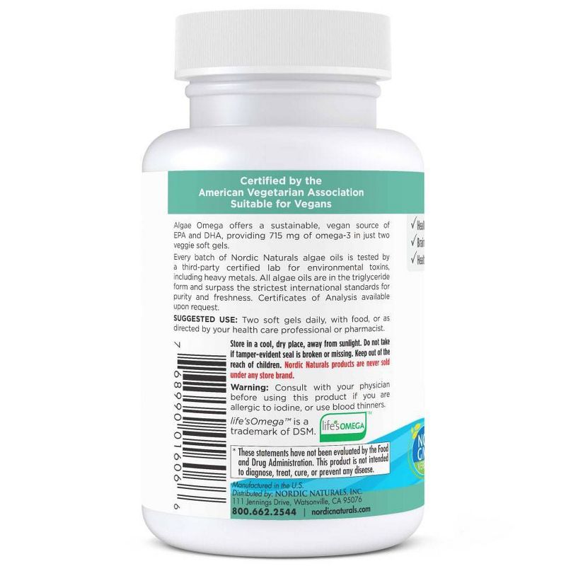 Nordic Naturals Algae Omega Softgels Dietary Supplement - 60ct