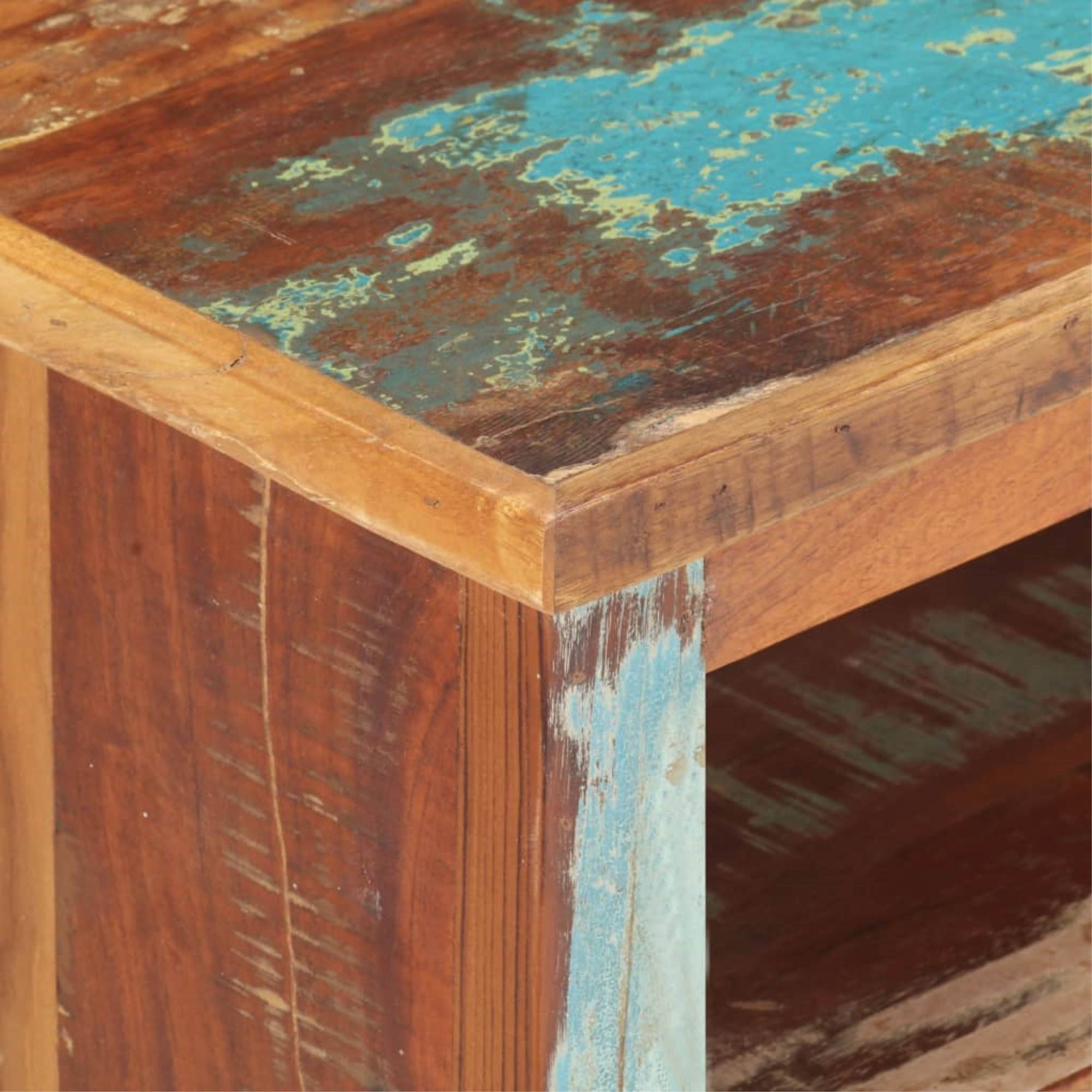 vidaXL TV Cabinet with Buddha Cladding Reclaimed Wood Stand HiFi Unit Stereo