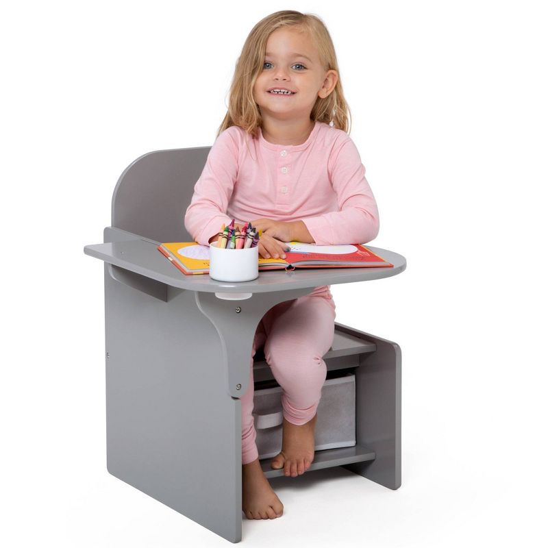 Delta Children MySize Chair Desk With Storage Bin - Gray
