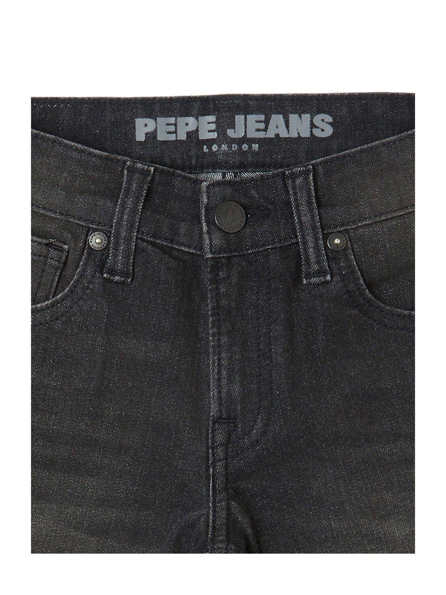 Pepe Jeans Kids Black Solid Denim Shorts