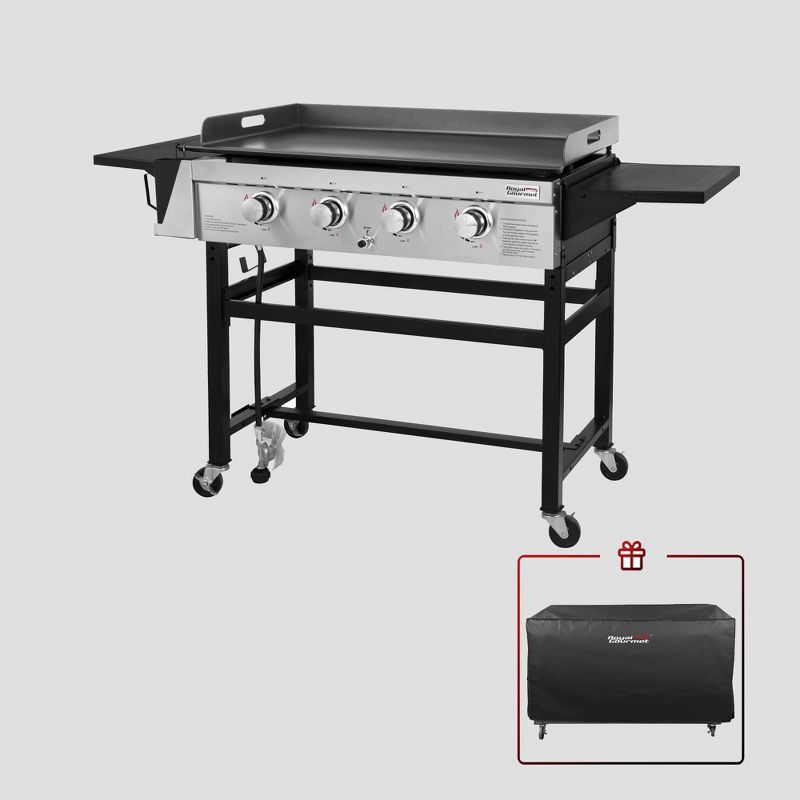 Royal Gourmet 36'' 4-burner Gas Griddle With Cover GB4001C Black