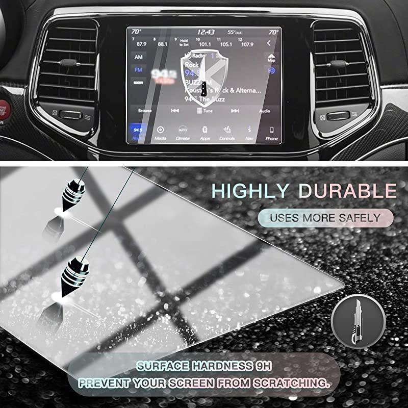 for 2019 2020 Jeep Grand Cherokee Uconnect Car Touchscreen Navigation Touch Screen Protector HD Clear Tempered Glass 9H Scratch Resistance 2019 Jeep Grand Cherokee 84Inch