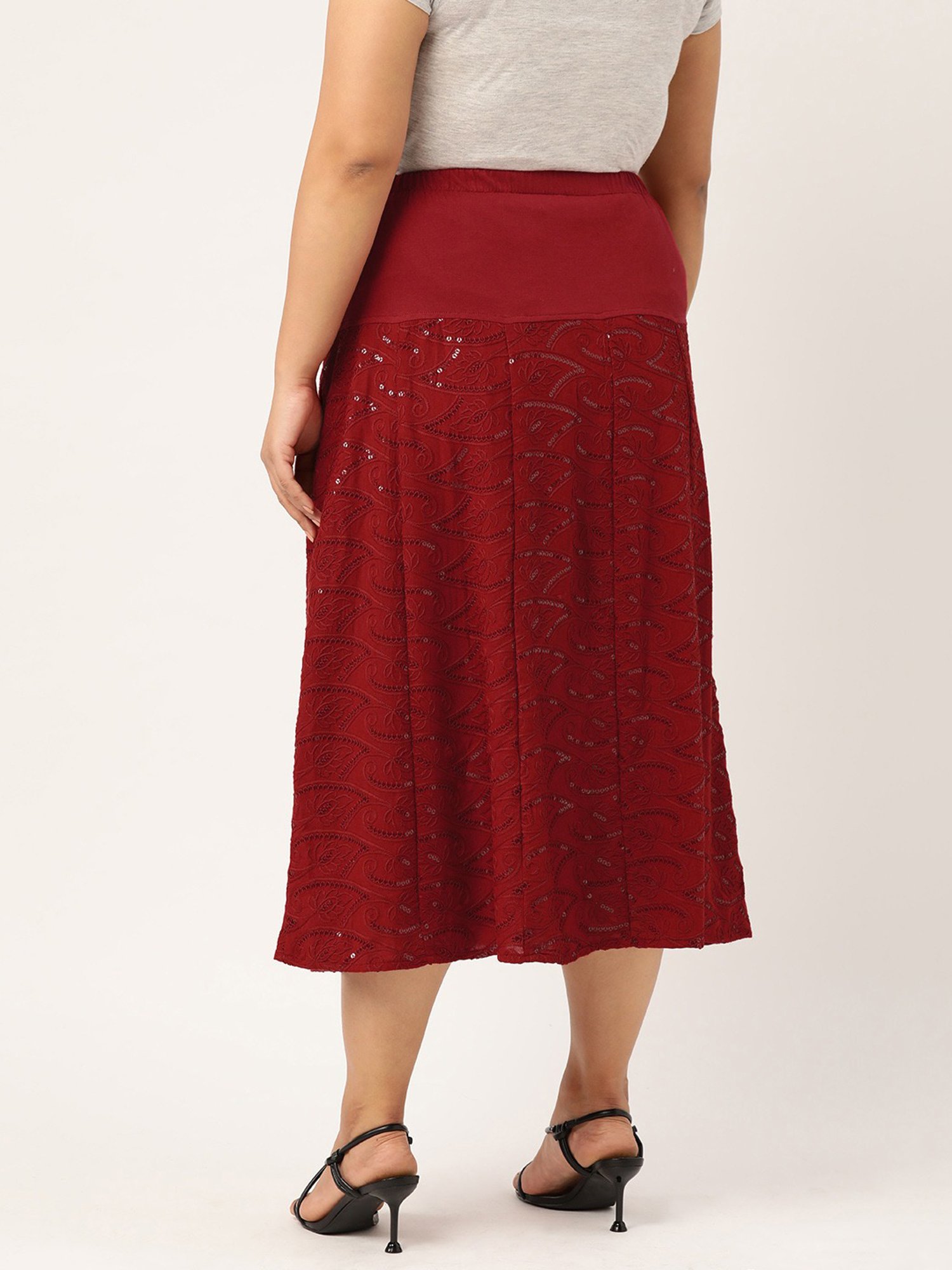 theRebelinme Red Circular Maxi Skirt