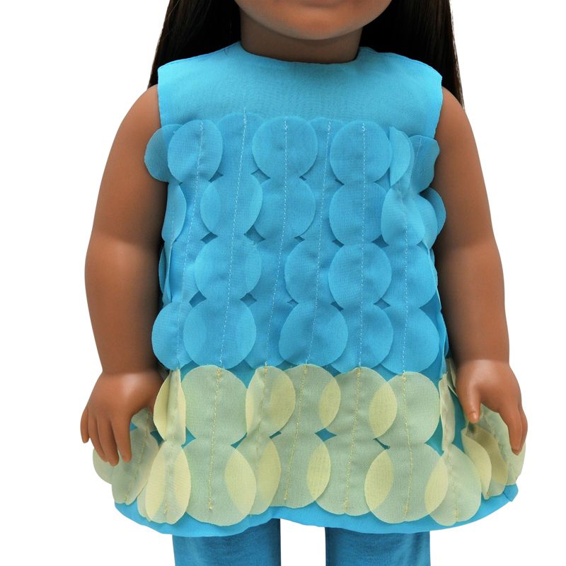 The Queen's Treasures 18 Inch Doll Clothes Outfit, Teal & Turquoise Legging Pants And Top Clothing Set
