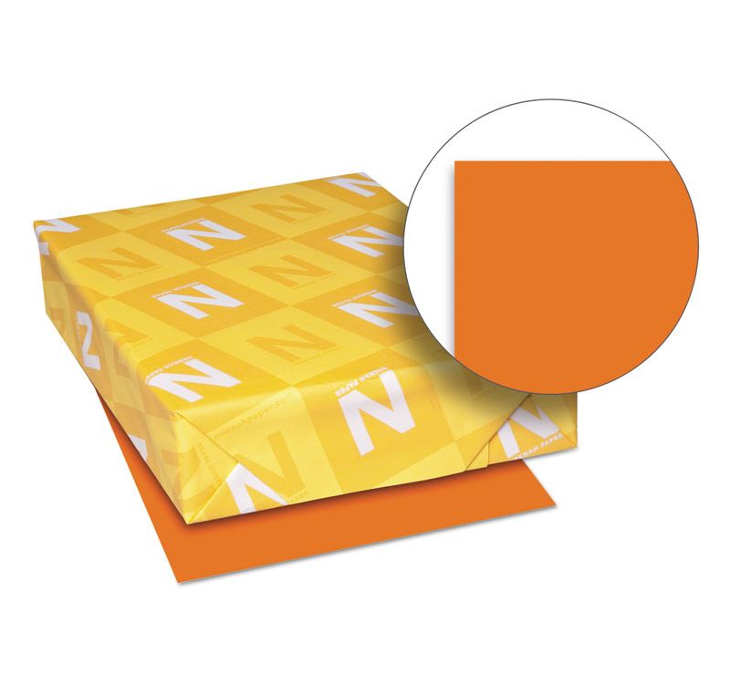 Neenah Paper Exact Brights Paper 8 1/2 x 11 Bright Tangerine 50 lb 500 Sheets/Ream 26731