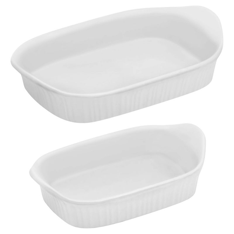 CorningWare French White 2pc Ceramic Bakeware Set