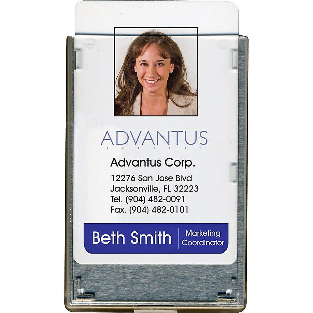 Advantus Secure-Two Card RFID Blocking Badge 3 3/8 x 2 1/8 Black 20 per Pack