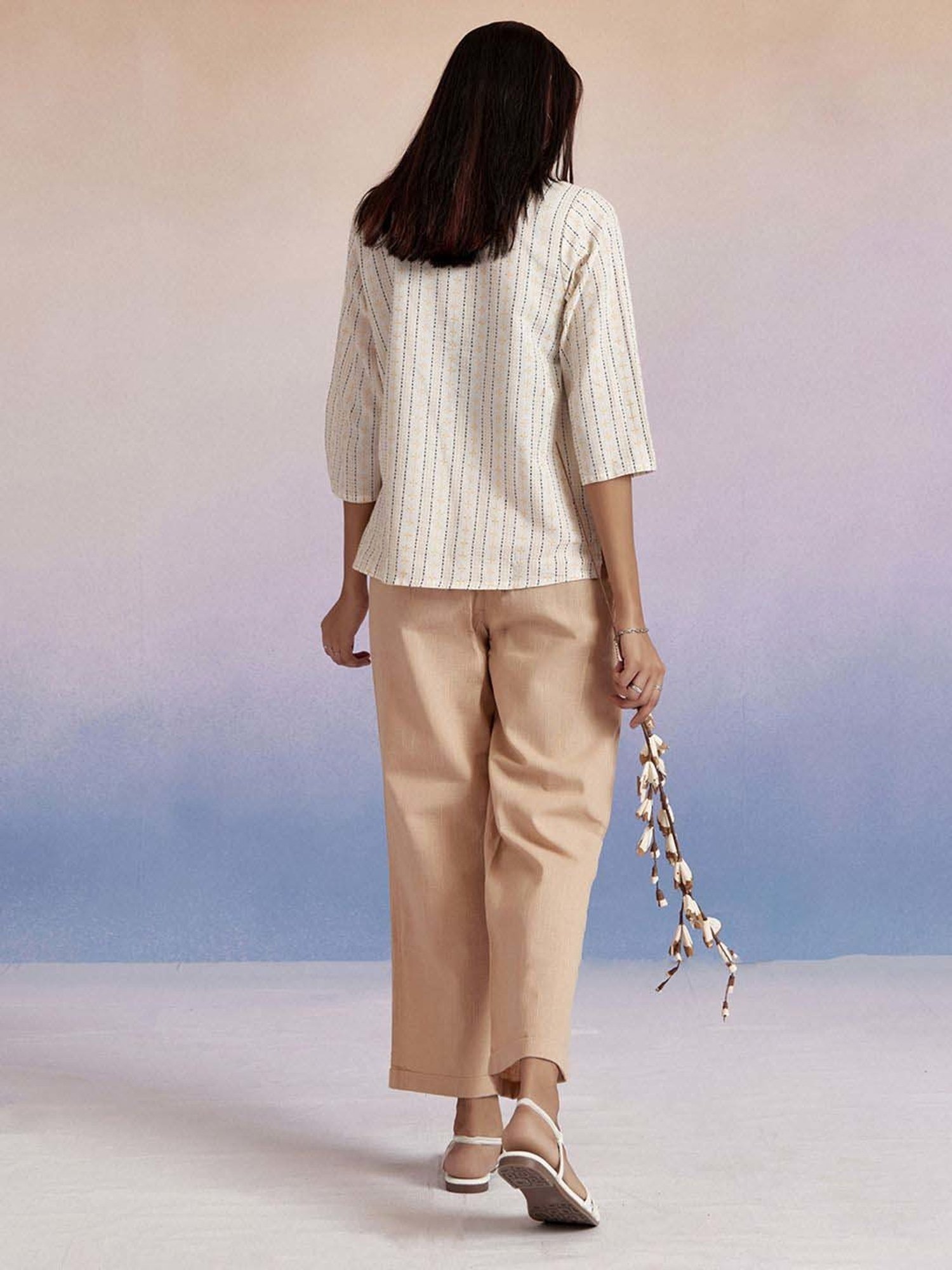 Jaipur Kurti Off-White Cotton Embroidered Top