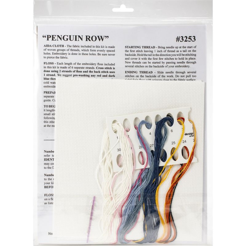 Design Works Counted Cross Stitch Kit 4"X18"-Penguin Row (14 Count)