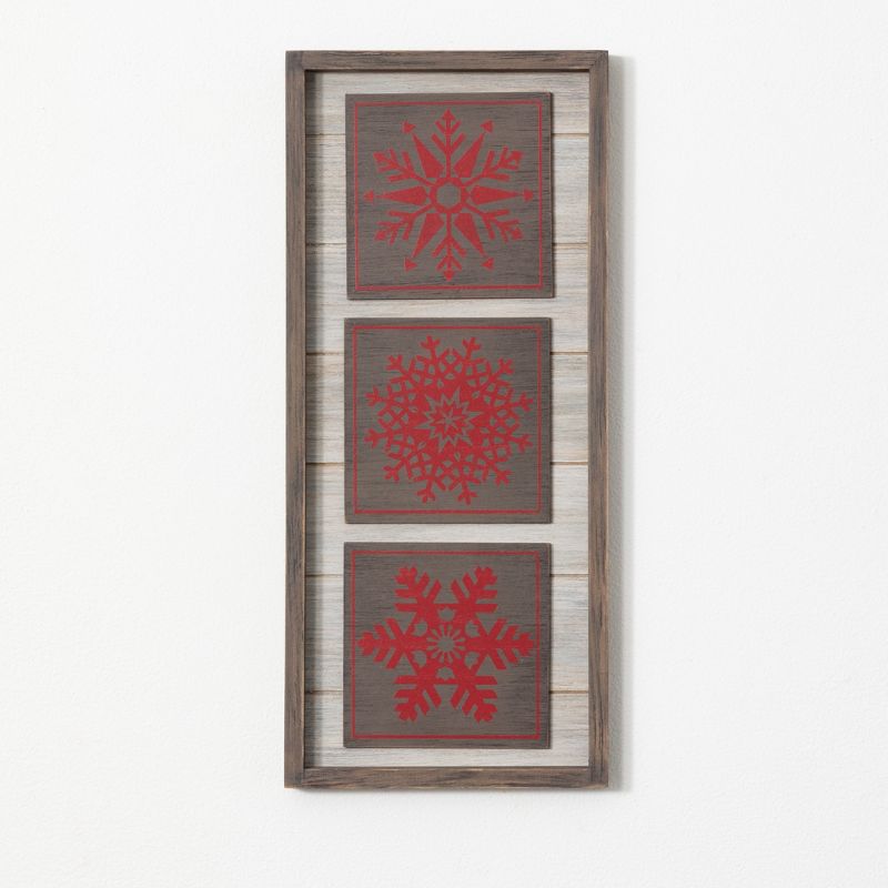 Sullivans Snowflake Wall Decor 8"H Red