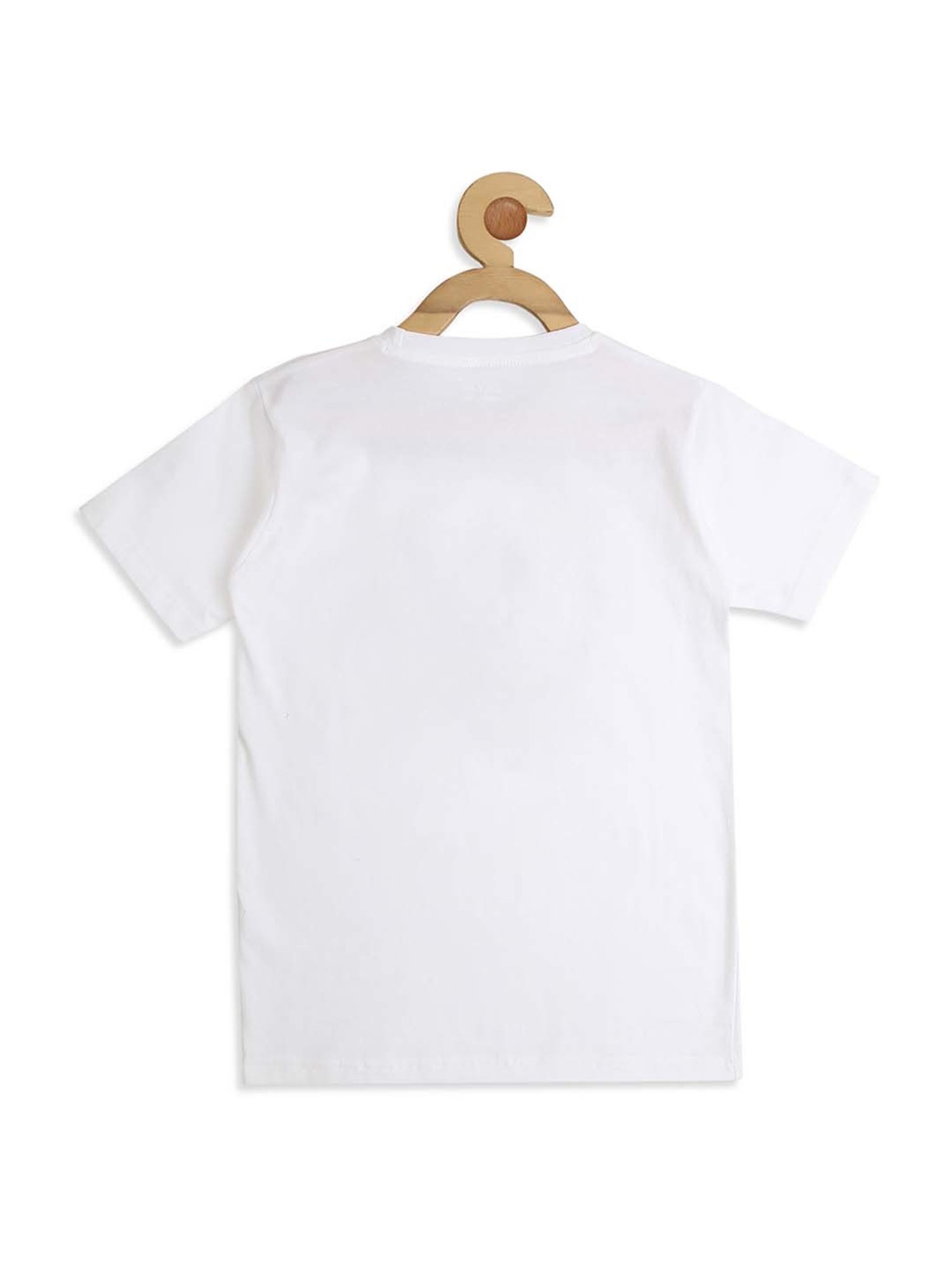 Cavio Kids Cream & White Cotton Printed Shirt with T-Shirt