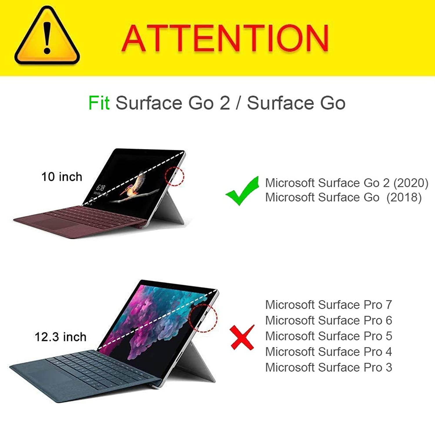 Fintie Protective Case for Microsoft Surface Go 2 (2020) / Surface Go (2018) 10 Inch Tablet - Premium Vegan Leather Folio Stand Cover with Stylus Holder, Compatible with Type Cover Keyboard (Marble)