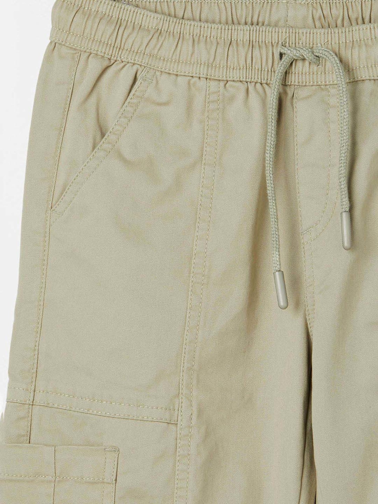Fame Forever by Lifestyle Boys Khaki Cotton Solid Woven Bottom