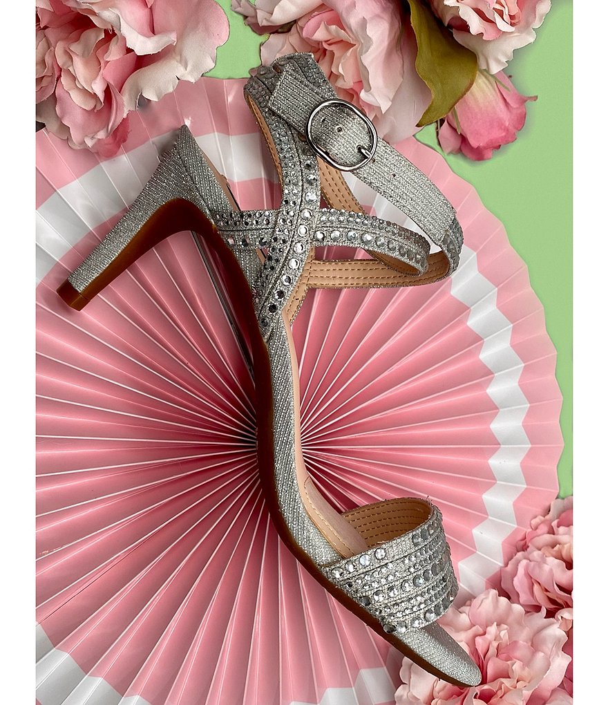 Alex Marie Parlyn Glitter Rhinestone Strappy Sandals