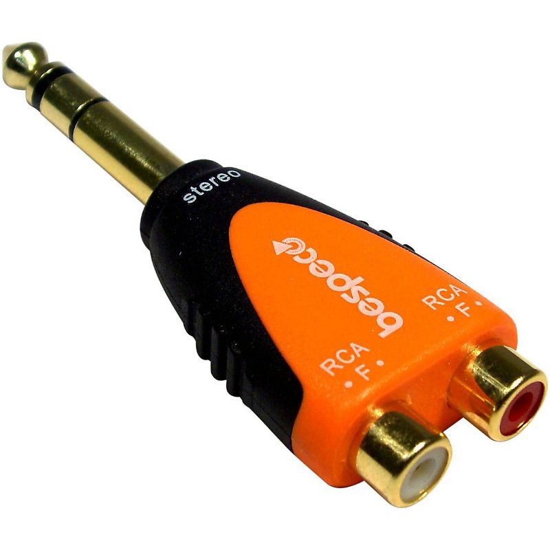 Bespeco SLAD370 1/4" Stereo Male to 2 RCA Female 24K Gold-Plated Adapter%3Cbr%3E